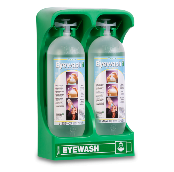 TOB425: TRANSPORT STAND WALL AND BENCH MOUNT INCLUDING 2 X 1000ML BOTTLES, BORATE BUFFERED EYEWASH SOLUTION