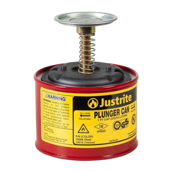 J-10218 (YELLOW) - 2L CAPACITY STEEL PLUNGER CAN 185MM OD x 200MM H x 1KG