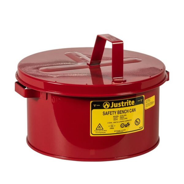 J-10575 (RED) - 8L CAPACITY STEEL BENCH CAN 292MM OD x 149MM H x 4KG