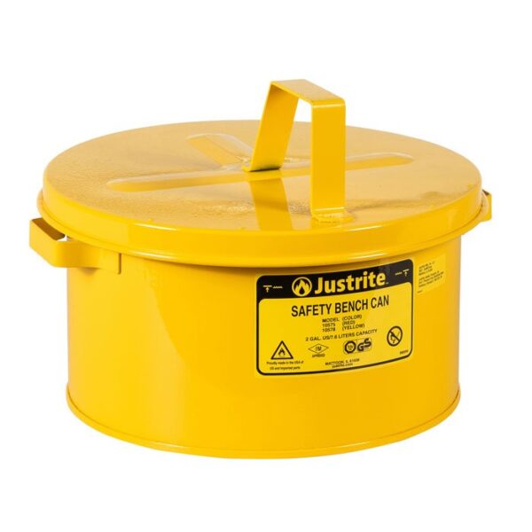 J-10578 (YELLOW) - 8L CAPACITY STEEL BENCH CAN 292MM OD x 149MM H x 4KG