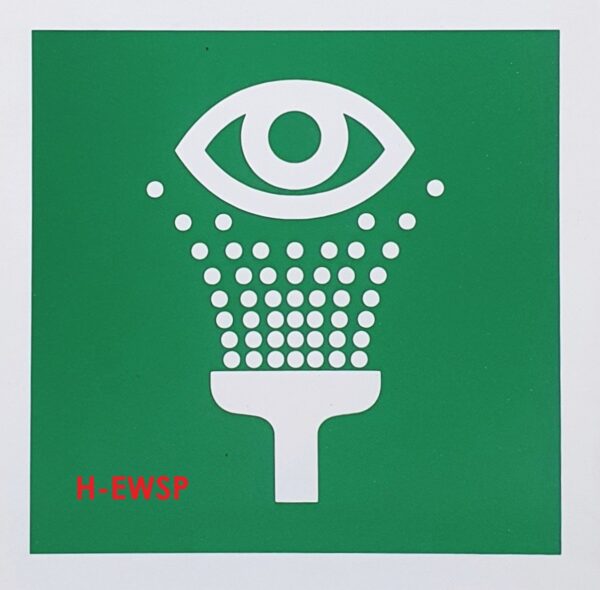 H-EWSP: EYEWASH SIGN POLY 140X140MM SINGLE SIDE WALL MOUNTED OR CABLE TIED