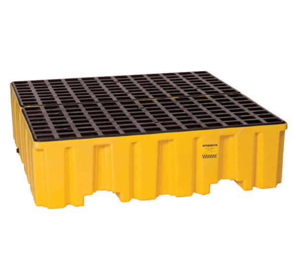 EAGLE 1640 - 4-DRUM PLASTIC SPILL PALLET, LARGE CAPACITY, YELLOW  **(5 PCS EX-STOCK)** SGD $654.00/EA INCL. GST