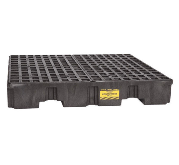 EAGLE 1645BND - 4-DRUM LOW PROFILE SPILL CONTAINMENT PALLET, BLACK  **(4 PCS EX-STOCK)** SGD $490.50/EA INCL. GST