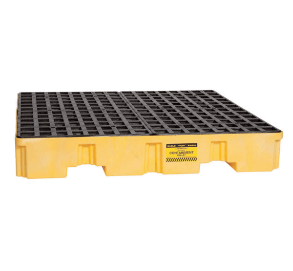 EAGLE 1645ND - 4-DRUM LOW PROFILE SPILL CONTAINMENT PALLET, YELLOW  **(1 PC EX-STOCK)** SGD $512.30/EA INCL. GST